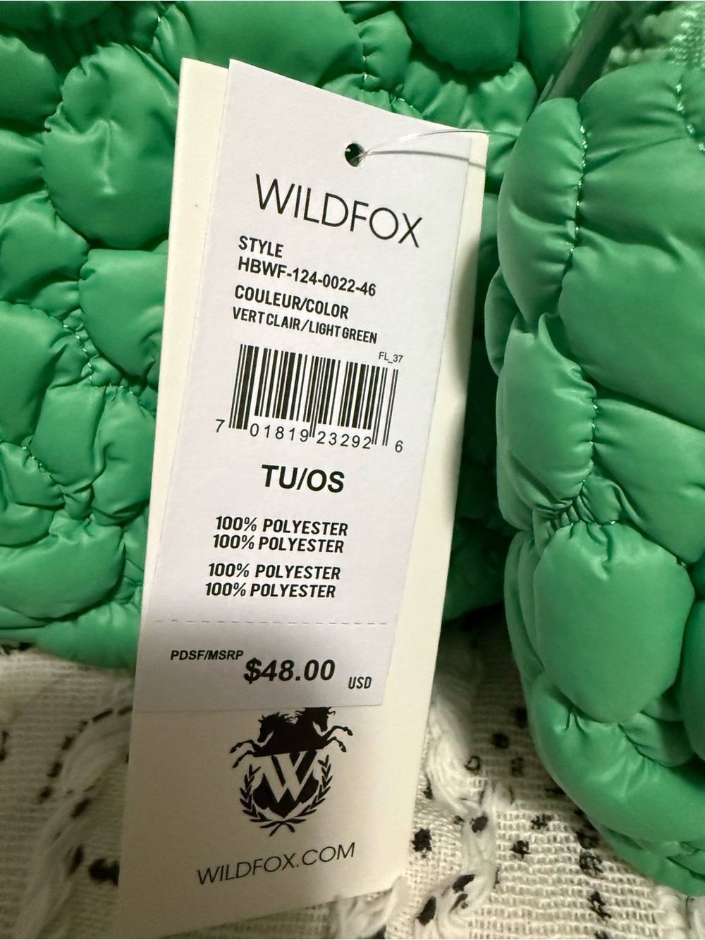 MSRP $126 - Wildfox Green Quilted sling bag and belt bag - Picture 4 of 5